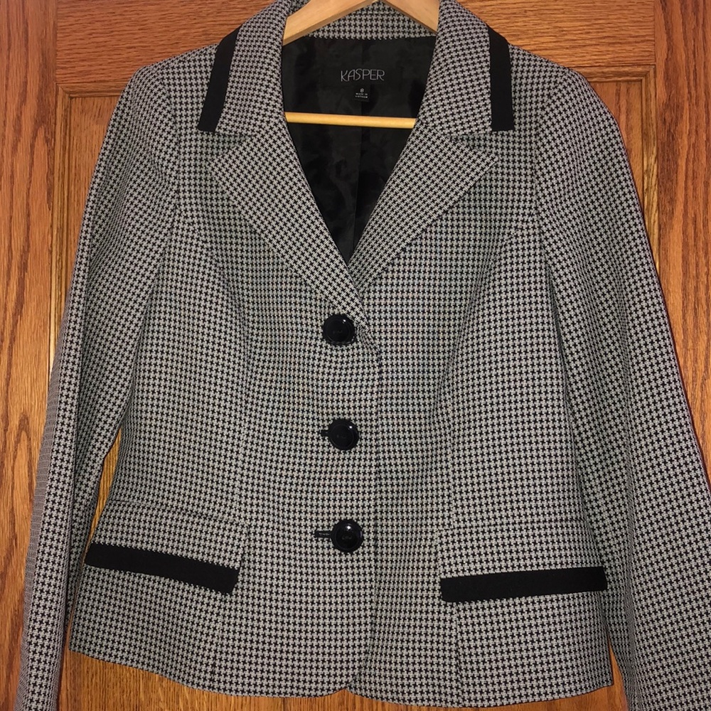 Black and white blazer